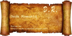 Deák Romuald névjegykártya